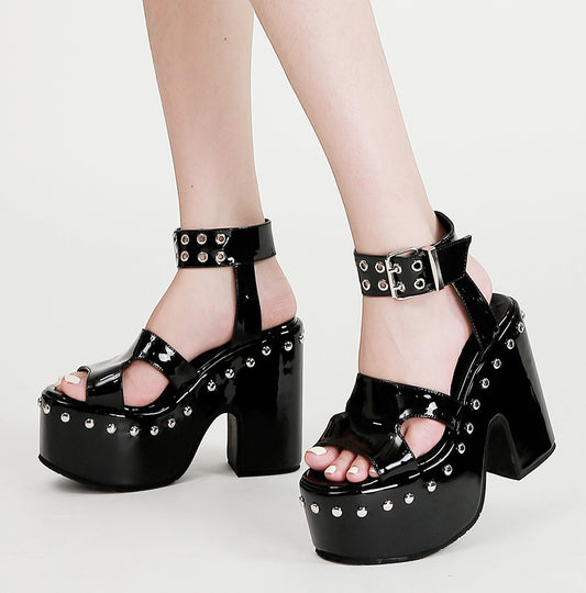 Gothic Chunky High Heel Platform Sandals