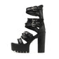 Gothic High Block Heel Hollow Out Gladiator Sandals