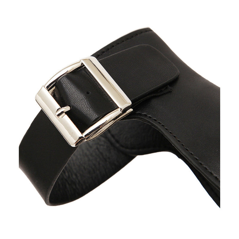 Open Toe Button Belt Thick Heel Platform Sandals
